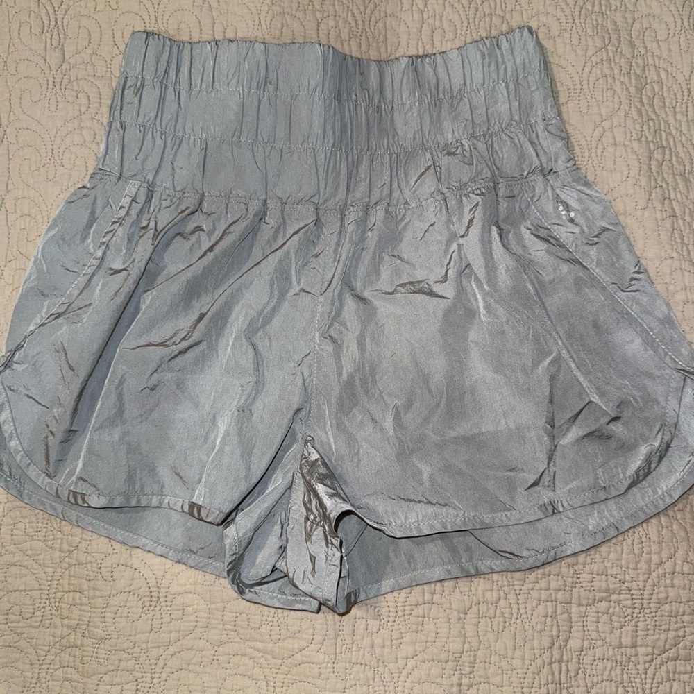 FP Movement by Free People‎ High Waist Silver Shorts